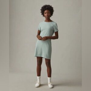 American Giant Dress Soft & Sporty Jumper Dress in light blue-green size small s